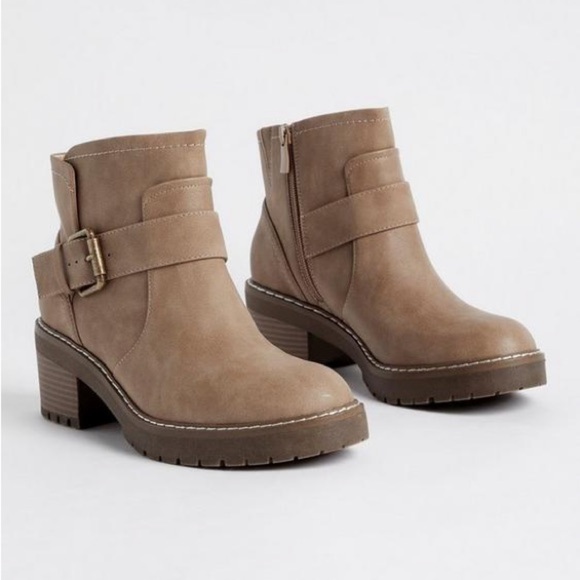 torrid Shoes - Torrid Single Strap Ankle Chelsea Lug Booties Boots